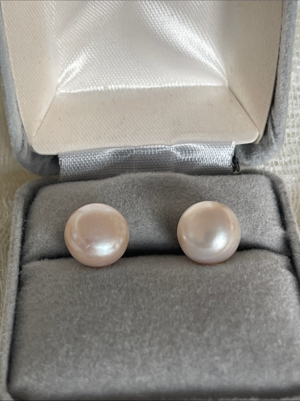 Delicate Pink Pearl Stud Earrings
